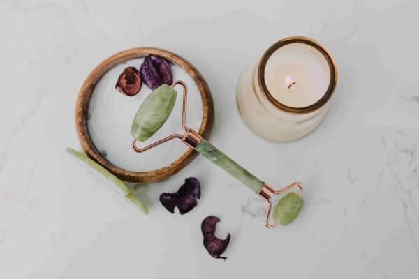 Face and Neck Massage with Jade Stone Face Roller &      Gua sha